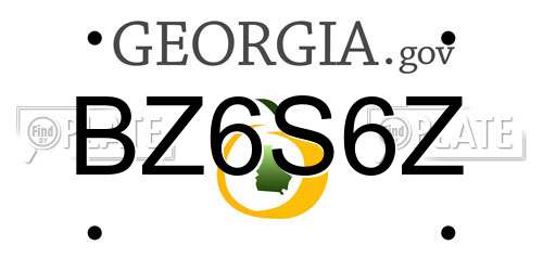 BZ6S6Z Georgia License Plate