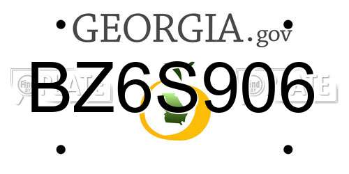 BZ6S906 Georgia License Plate