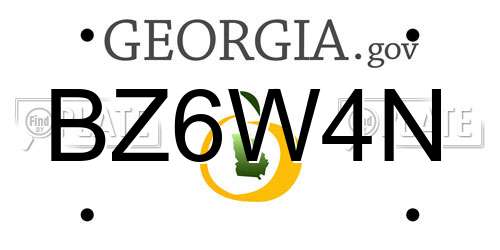 BZ6W4N Georgia License Plate