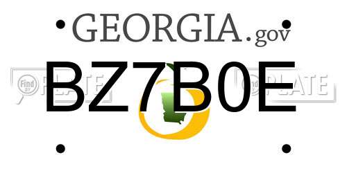 BZ7B0E Georgia License Plate