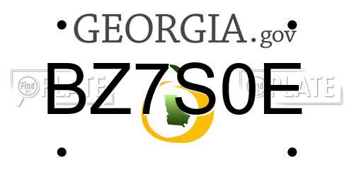 BZ7S0E Georgia License Plate