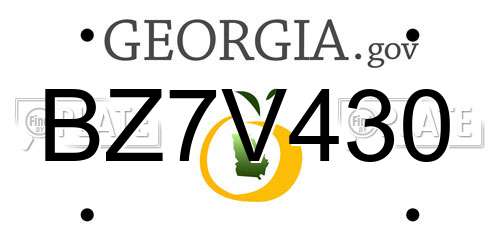 BZ7V430 Georgia License Plate