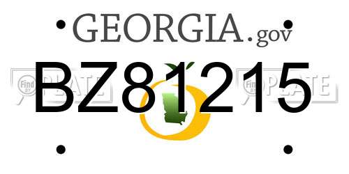 BZ81215 Georgia License Plate