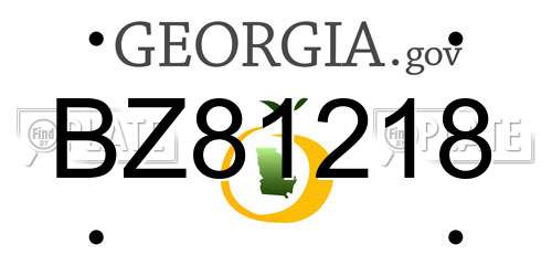BZ81218 Georgia License Plate