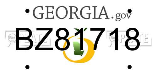 BZ81718 Georgia License Plate