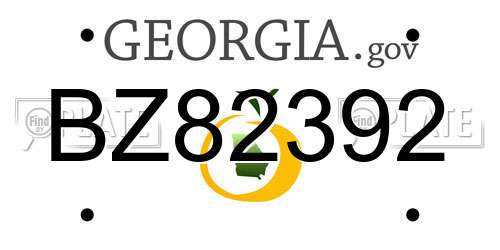 BZ82392 Georgia License Plate