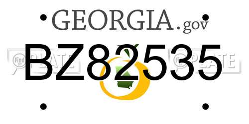 BZ82535 Georgia License Plate