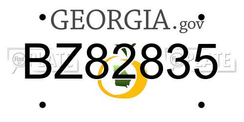 BZ82835 Georgia License Plate