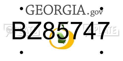 BZ85747 Georgia License Plate