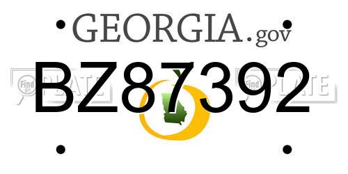 BZ87392 Georgia License Plate