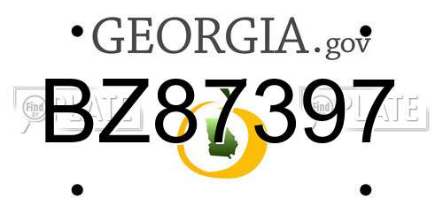 BZ87397 Georgia License Plate