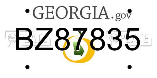 BZ87835 Georgia License Plate