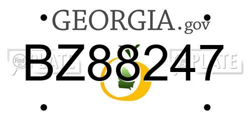 BZ88247 Georgia License Plate