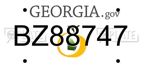 BZ88747 Georgia License Plate