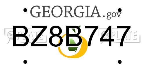 BZ8B747 Georgia License Plate