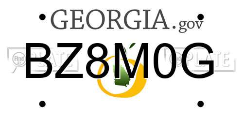 BZ8M0G Georgia License Plate