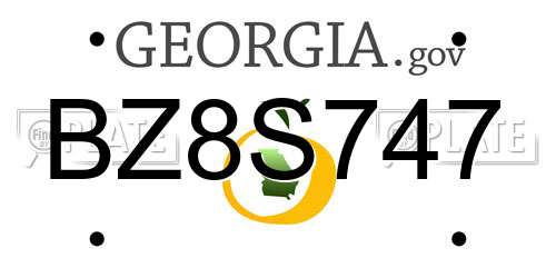 BZ8S747 Georgia License Plate
