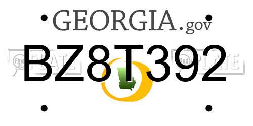BZ8T392 Georgia License Plate
