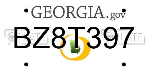 BZ8T397 Georgia License Plate