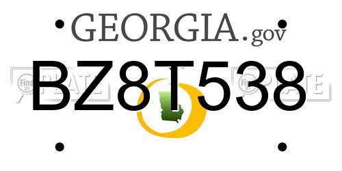 BZ8T538 Georgia License Plate