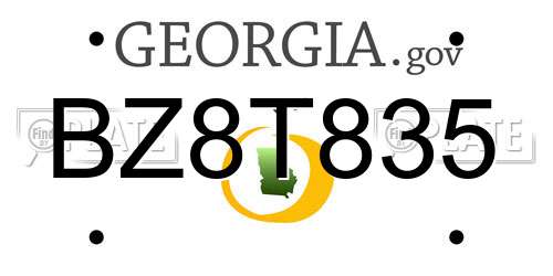 BZ8T835 Georgia License Plate