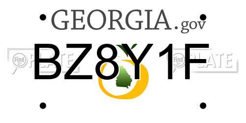 BZ8Y1F Georgia License Plate