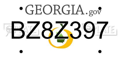 BZ8Z397 Georgia License Plate