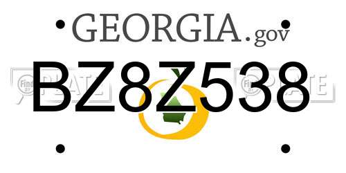 BZ8Z538 Georgia License Plate