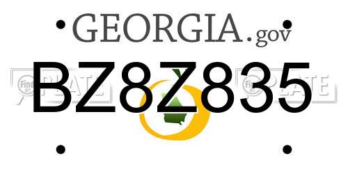 BZ8Z835 Georgia License Plate