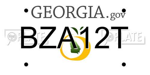 BZA12T Georgia License Plate