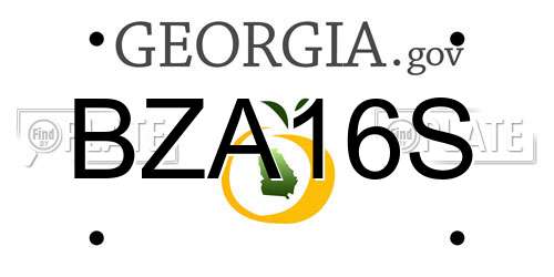 BZA16S Georgia License Plate