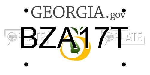 BZA17T Georgia License Plate