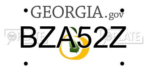 BZA52Z Georgia License Plate