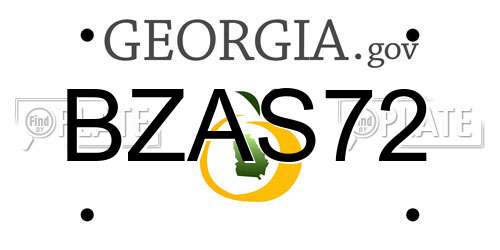 BZAS72 Georgia License Plate