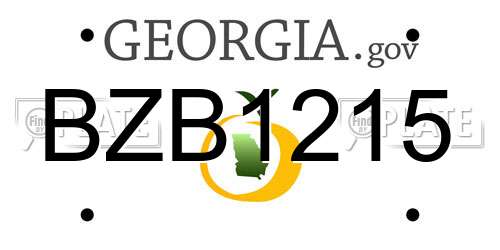 BZB1215 Georgia License Plate