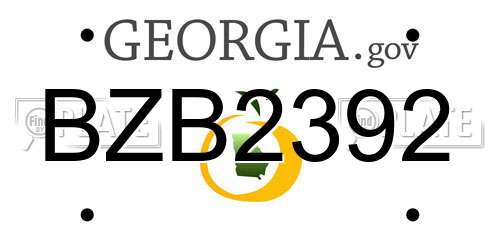 BZB2392 Georgia License Plate