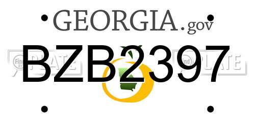 BZB2397 Georgia License Plate