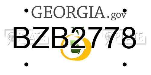 BZB2778 Georgia License Plate