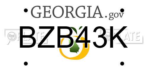 BZB43K Georgia License Plate