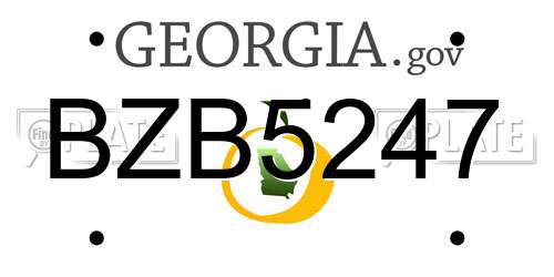BZB5247 Georgia License Plate