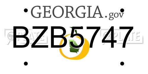 BZB5747 Georgia License Plate
