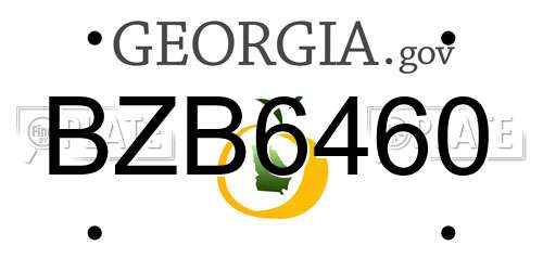 BZB6460 Georgia License Plate