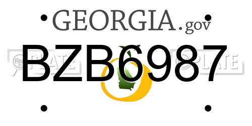 BZB6987 Georgia License Plate