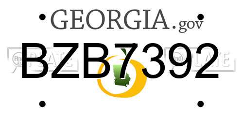 BZB7392 Georgia License Plate