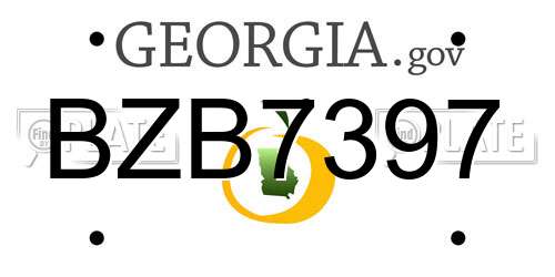 BZB7397 Georgia License Plate