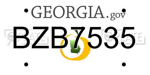 BZB7535 Georgia License Plate