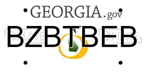 BZBTBEB Georgia License Plate