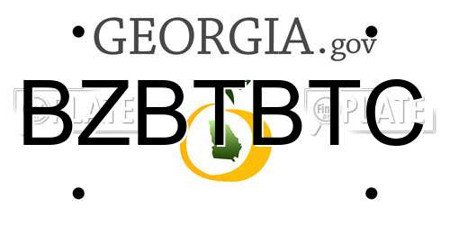 BZBTBTC Georgia License Plate