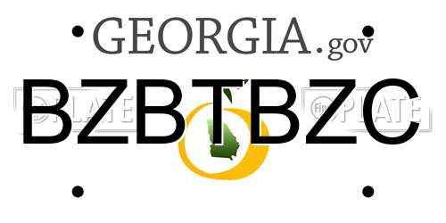 BZBTBZC Georgia License Plate