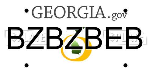 BZBZBEB Georgia License Plate